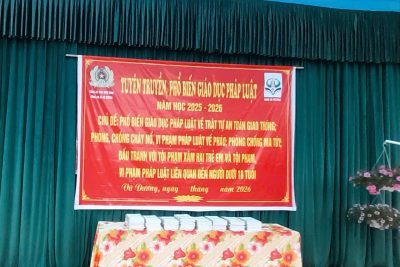 Công An xã Vũ DƯơng tuyên truyền phổ biến giáo dục pháp luật cho học sinh trường THCS Yên Bình
